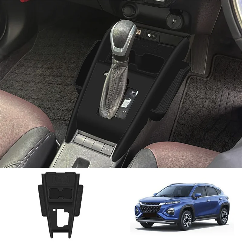 

For Suzuki Fronx 2024 Car Gear Shift Panel Silicone Cup Holder With Side Storage Box RHD