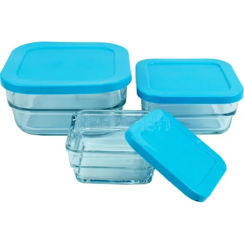 Pasabahce Gourmet 3 Piece Plastic Clamshell Storage Container Set