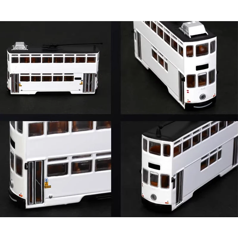 Diecast 1/120 Scale Retro Double Decker Tram Bus Alloy Simulation Car Model Collection Display Toy Gifts Souvenir