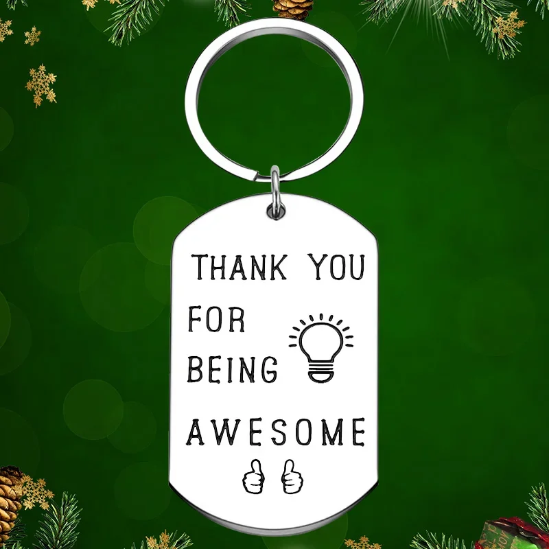 Thank You For Being Awesome Keychain Pendant Coworker Appreciation Key Chains Inspirational Gifts