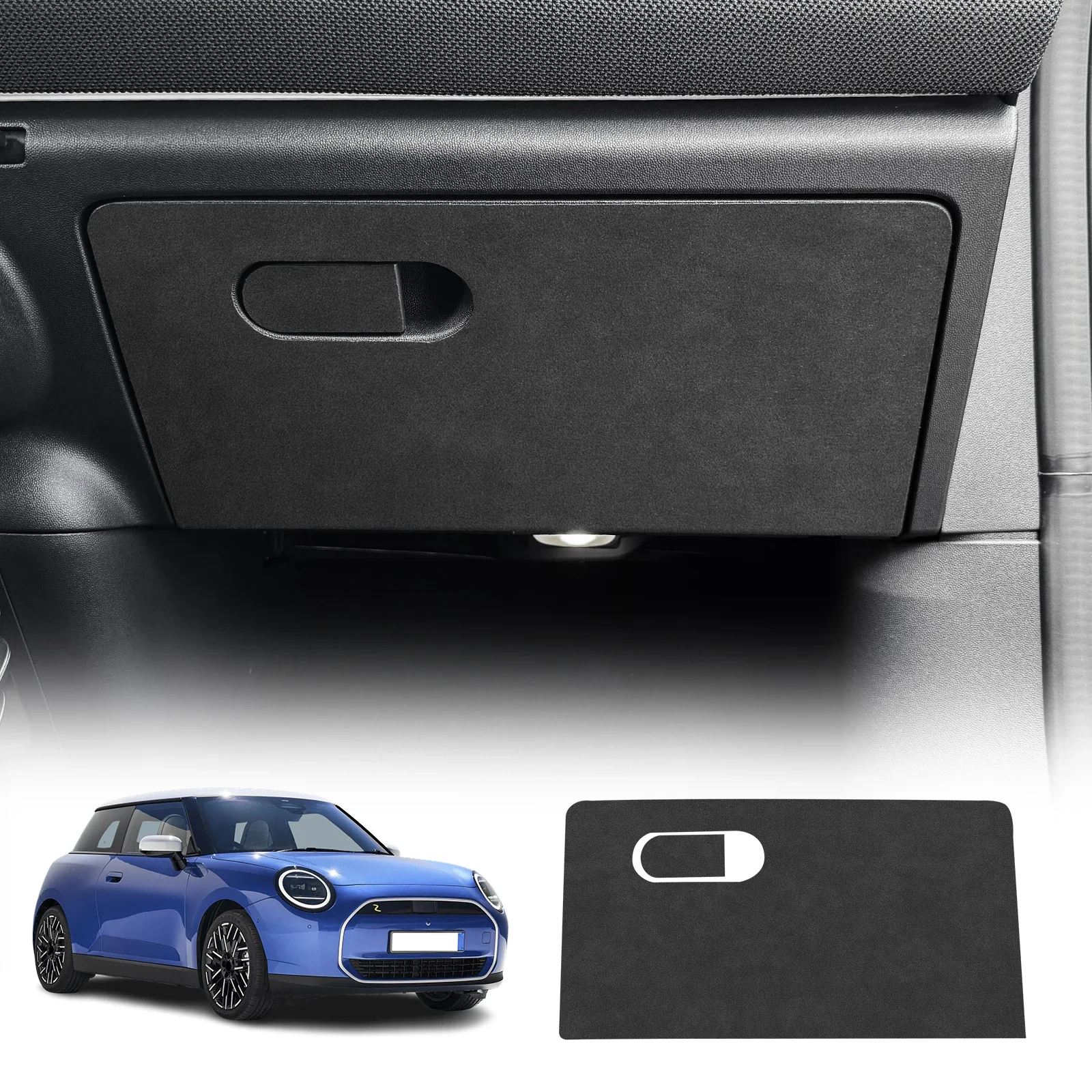 Voor Bmw Mini Elektrische Cooper J01 Ev E Se 2024 2025 Co-Piloot Opbergdoos Paneel Suède Carbon Textuur Lederen Sticker Interieurbekleding