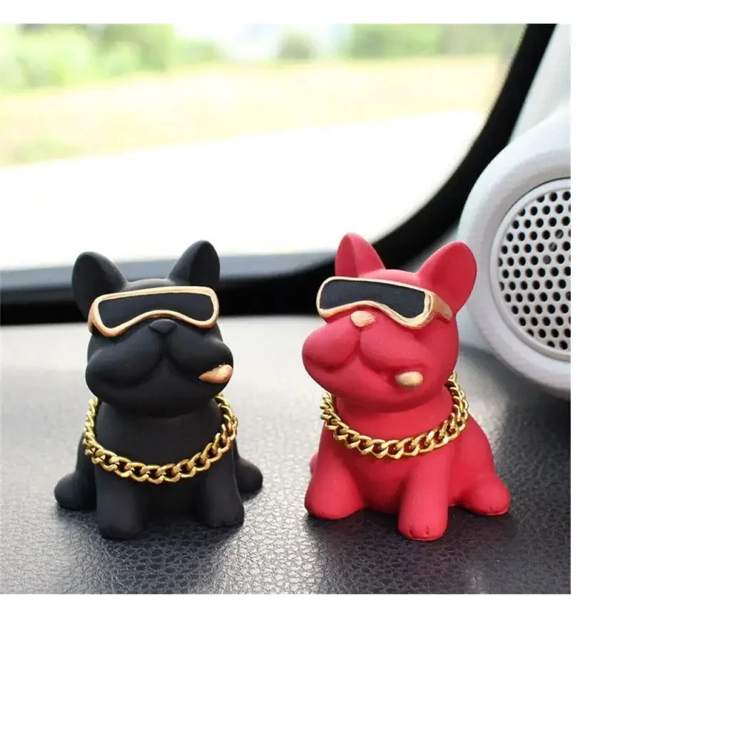 

Wear-resistant Bulldog Car Ornaments Feel Comfortable Resin Material Car Dashboard Decoration Car Accessories Interior Decor