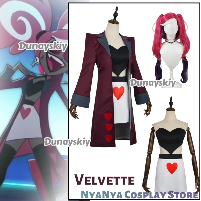 

Бархатный костюм для косплея, костюм, парик, серьги, пальто, юбка, вечерние костюмы на Хэллоуин, двойной хвост, реалистичная одежда для косплея, карнавала, косплея