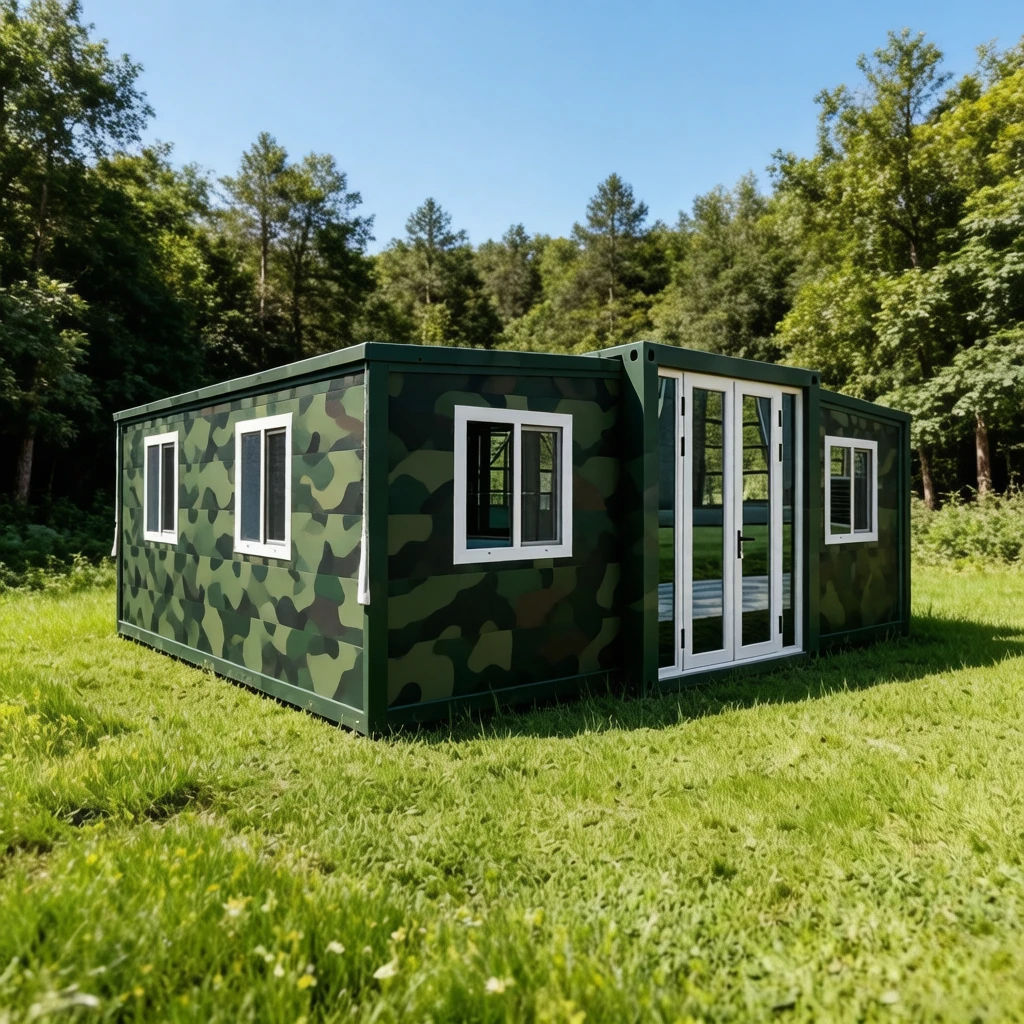 Portable Expandable Mobile Home Camouflage Prefab Tiny House 20ft 40ft Modular Prefabricated Container House Garden Rooms