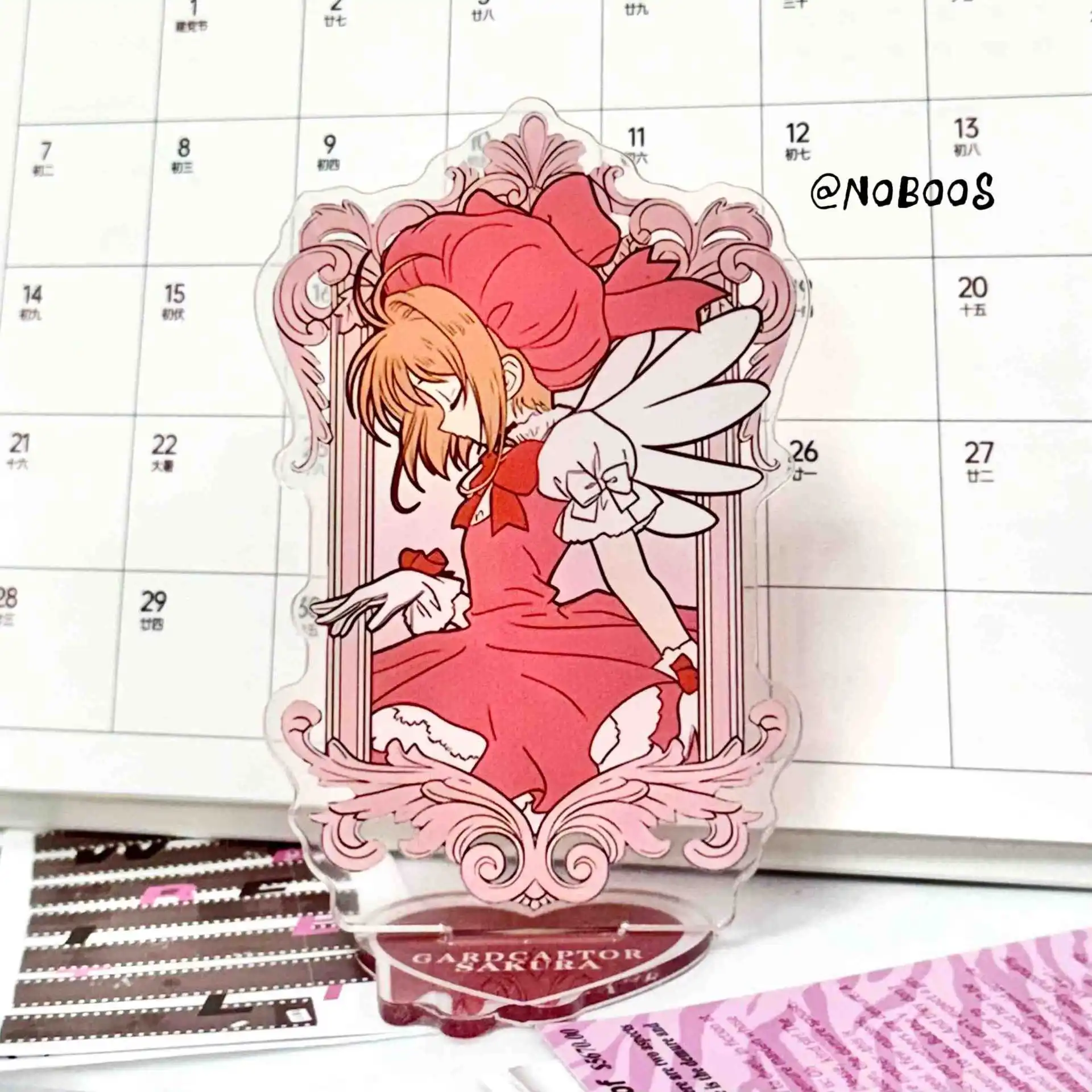 Captor de carte animé Kinomoto SAKURA LI SYAORAN kawaii, 15CM, support en acrylique, modèle sur pied, jouets, ornements, cadeaux