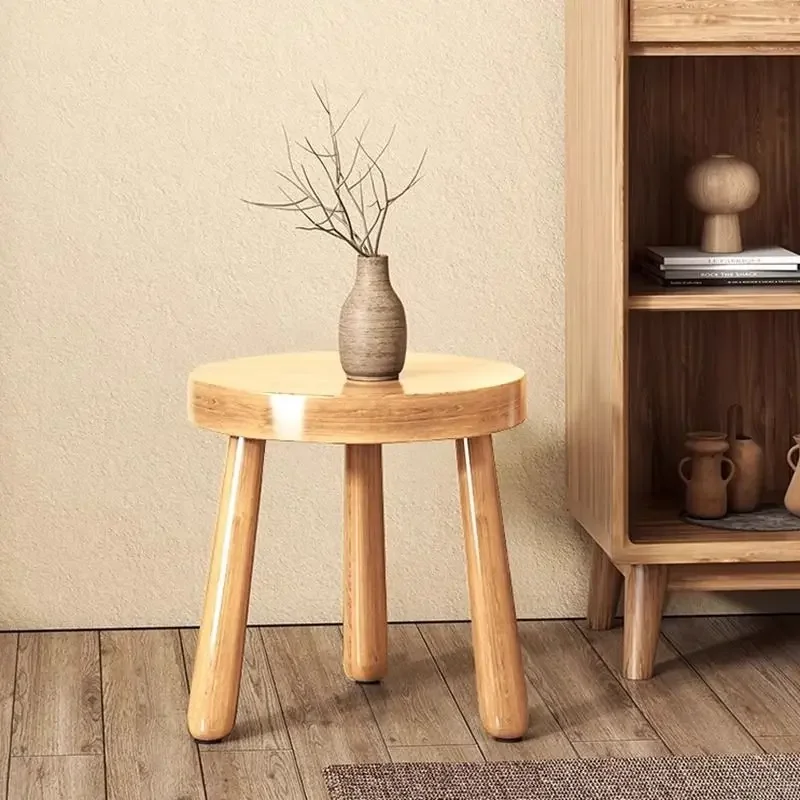 

*q forPortable Stool Standing Chair Black Walnut Comfortable Bench Changing Shoes Stool Three Legs Stable Wood Chair Home Decor#