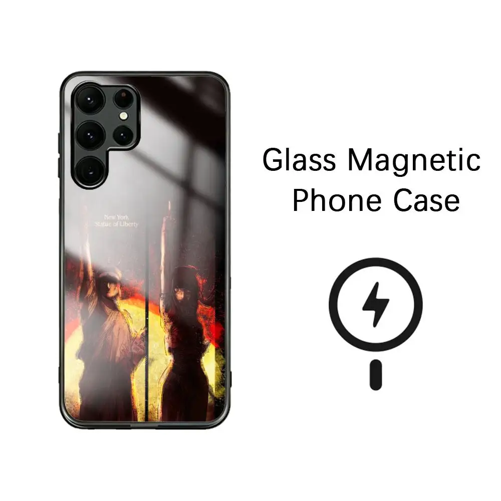 Hot cool War Devil Asa Mitaka Phone Case For Samsung S26 S25 S24 S23 S22 S21 S20 Plus Ultra Note20 Glass Magnetic Case