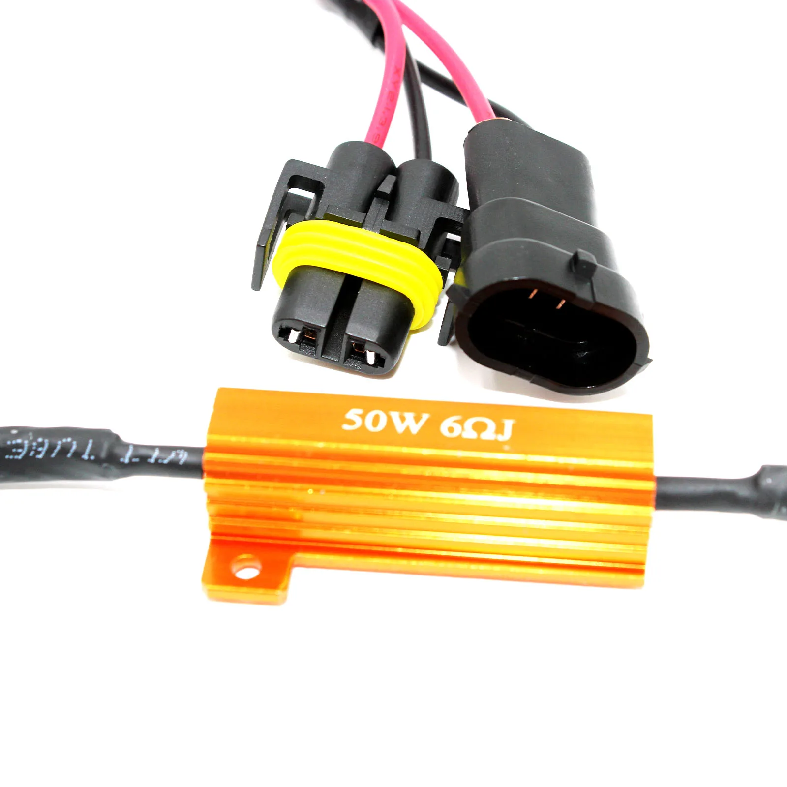 2PCS H11 H8 Canbus Upgraded Resistor Anti-Flicker Harness Error Free Computer Warning Canceler 50W LED Headlight Bulb