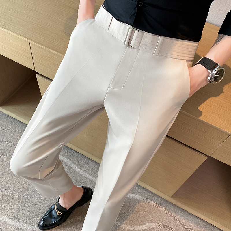 

2023 Brand Clothing Men Spring High Quality Leisure Blazer Pants/Male Summer Leisure Fashion Business Trousers Plus Size 28-36