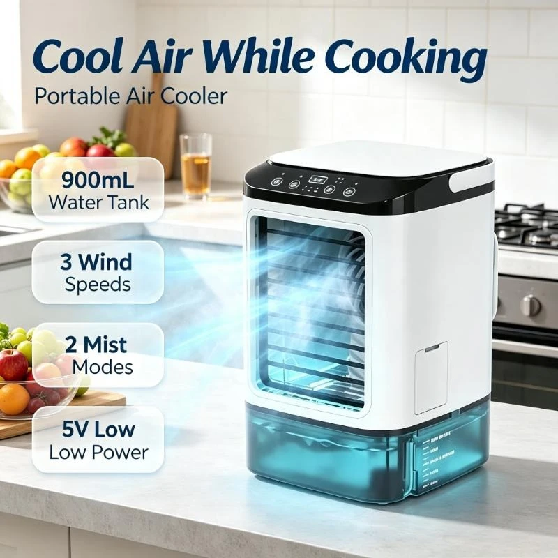 7 Color Night Light Mini Cooling Humidifier Supports Three Wind Speeds To Create Comfort Environment For Bedroom Leisure Time