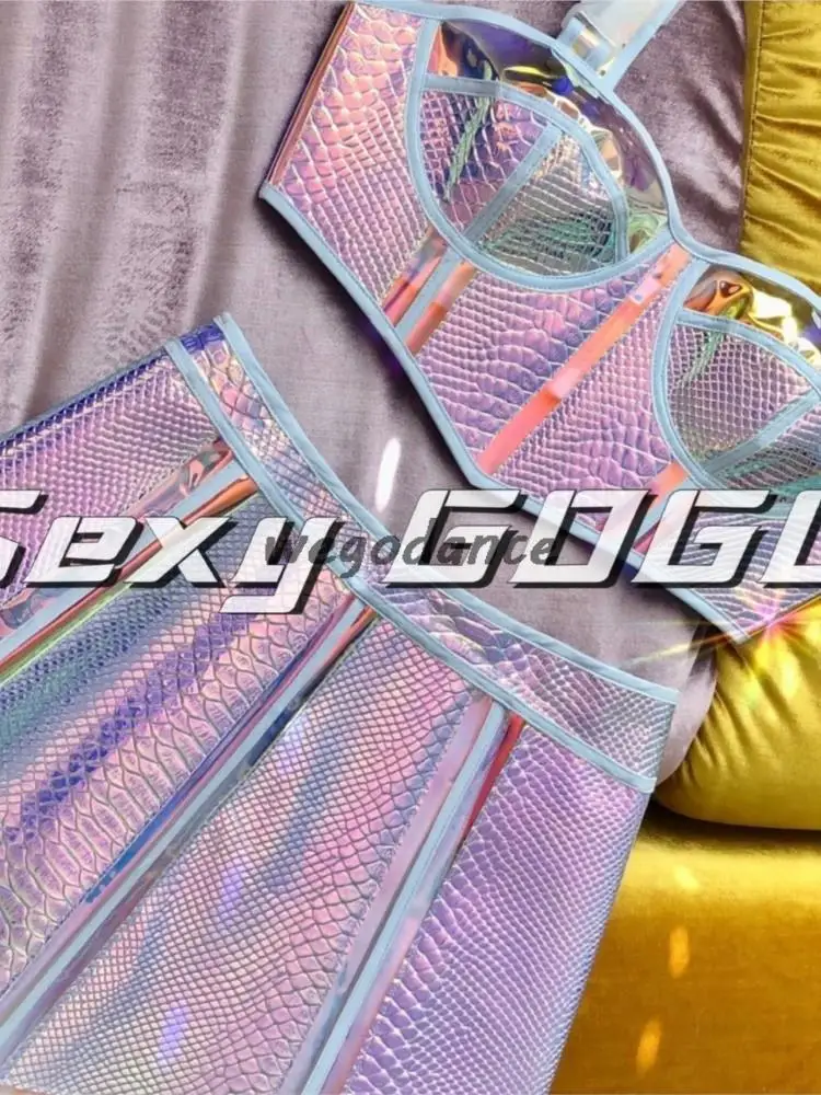 Sexy GOGO Sexy Colorful Leather Customized Bar GogoDs Party Interactive Performance Dress