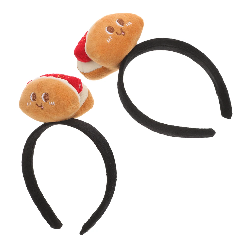 

2Pcs HotDogHeadbands Accessories Women Halloween Cosplay Costume Party Headbands For Adults Party Gifts Durable Cloth