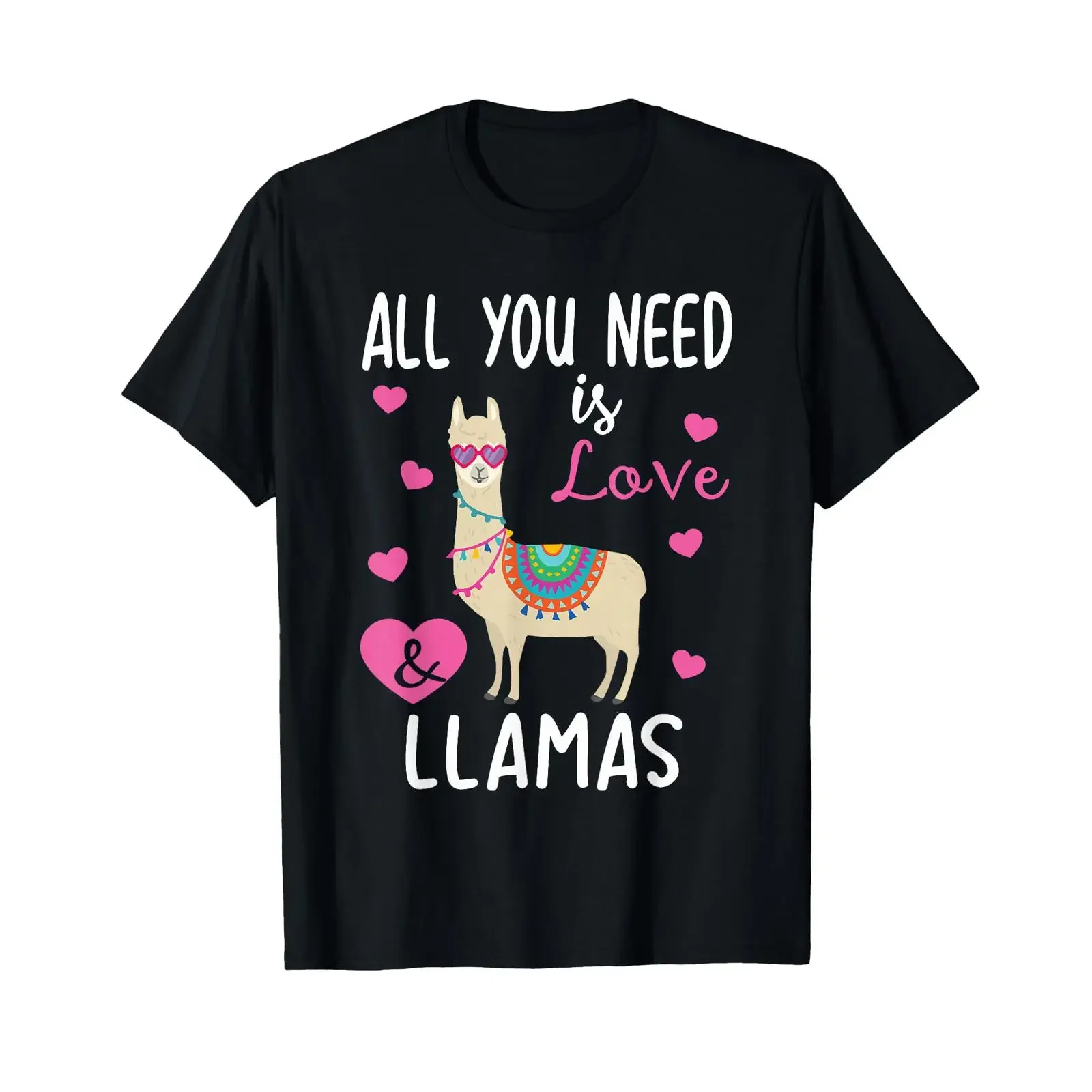Valentine Llama All You Need Is Love Llamas T Shirt vintage Washed designer clothes Soft Casual Stretched Versatile Slightly