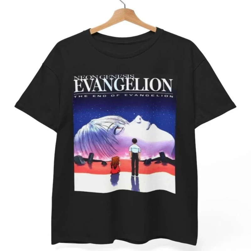 

Футболка Neon Genesis Evangelion Evangelion, аниме, всесезонная футболка в стиле ретро из чистого хлопка в стиле Харадзюку, мужская и женская уличная одежда