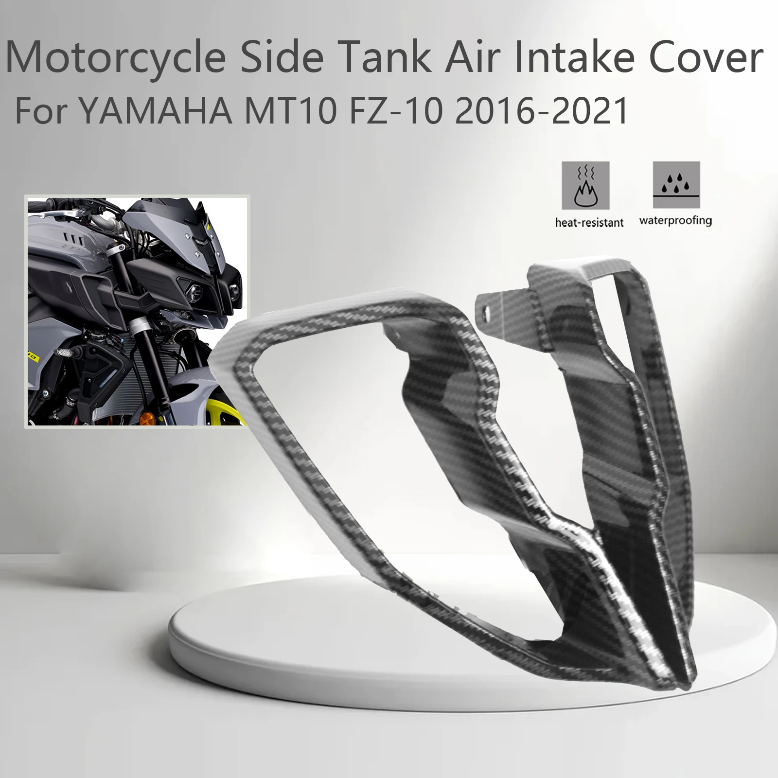 

Motorcycle Side Tank Air Intake Cover Panel Guard Fairing Fit For YAMAHA MT-10 FZ-10 2016 2017 2018 2019 2020 2021