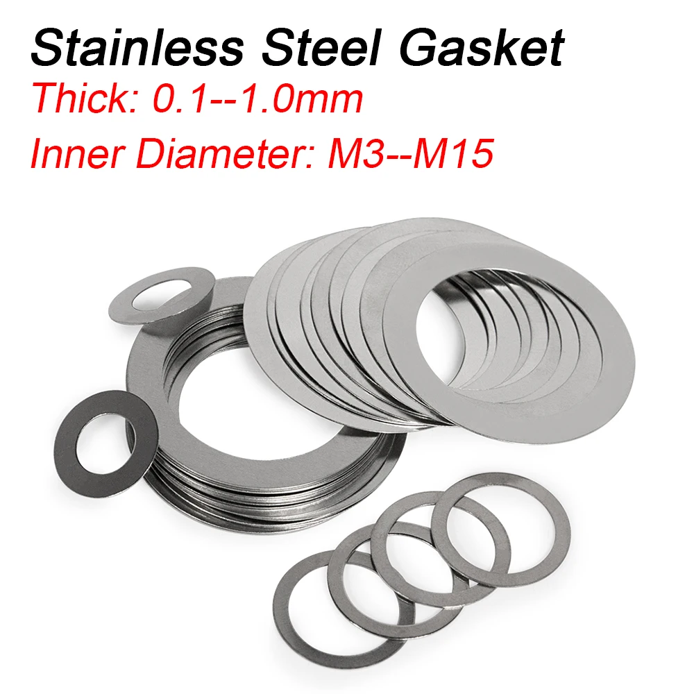 M3-M15 Shim baja tahan karat Ultra tipis menyesuaikan mesin cuci datar presisi tinggi bantalan poros Spacer Gasket tebal 0.1 0.2 0.3 0.5 1.0