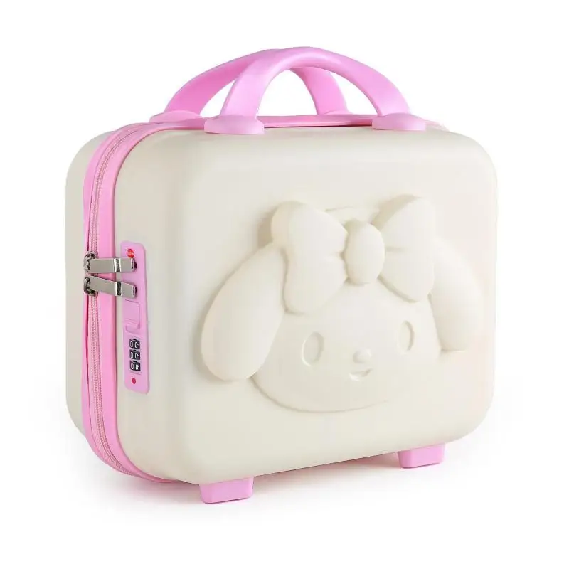 Sanrios เครื่องสําอางค์ของที่ระลึก 14 นิ้วกล่องเก็บกระเป๋าเดินทาง My Melody Kawaii การ์ตูนของขวัญกล่องแบบพกพารหัสผ่าน