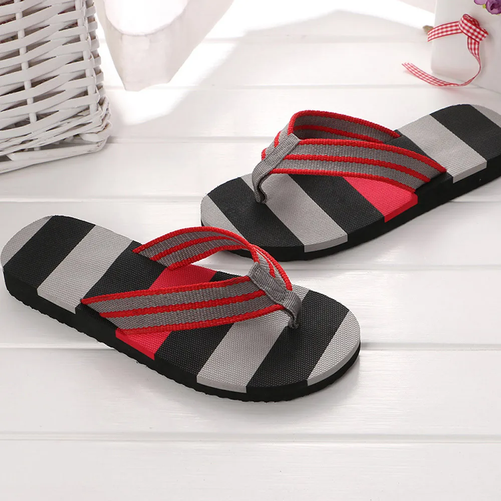 NEW 2022 Summer Men Slippers EVA Striped Flip Flops Beach Sandals Non-slip Slippers Indoor & Outdoor Shoes Pantuflas Size 40-44