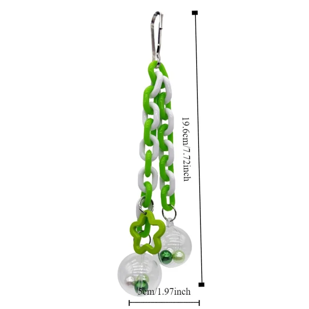 Bite Resistant Parrot Hanging Ball Toy Colorful with Bells Bird Birdcage Climbing Ladder Transparent Ball Birdcage Pendant