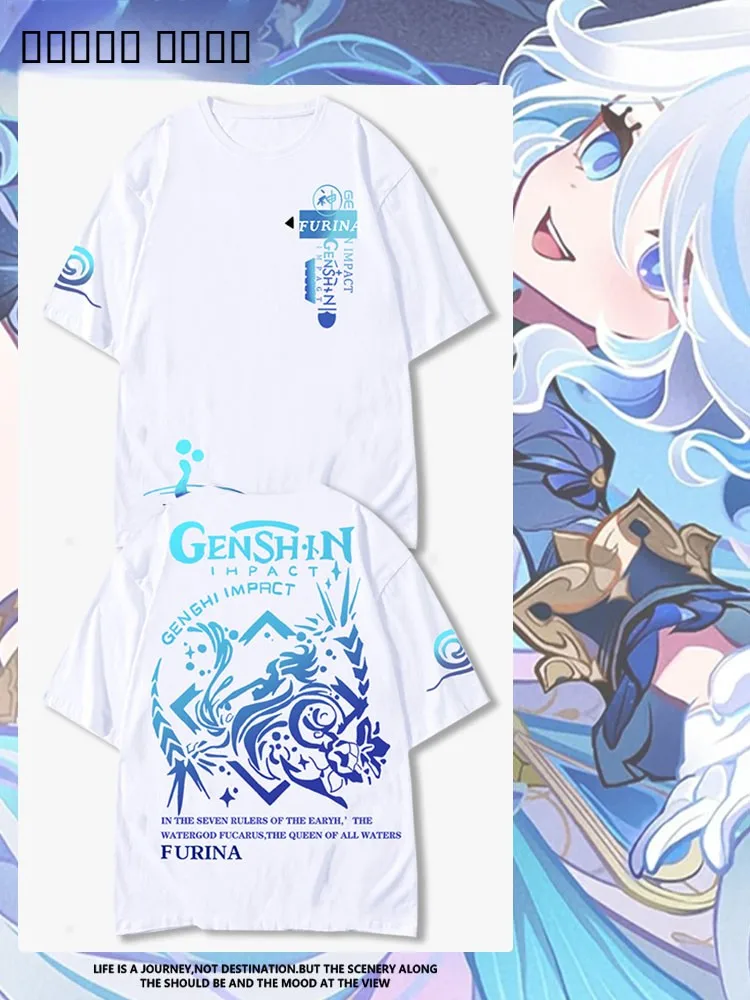 

Мужская футболка Genin Impact Fuyunna, коллаборация, повседневная, легкая, быстросохнущая, из полиэстера, с круглым вырезом