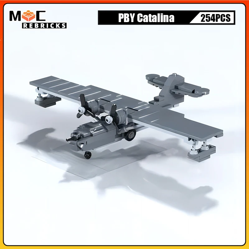 WW2 Military Sea Patrol Bomber PBY Catalina Rescue Fighter MOC Building Blocks Technology Model DIY Bricks Boy Toys Gifts Sets