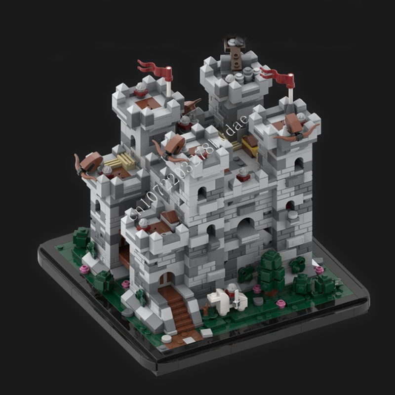 

1731PCS MOC Medieval Castle Building Block Model Fort Micro A Medieval Castle Diorama in Microscale Brick DIY Set Toy Child Gift