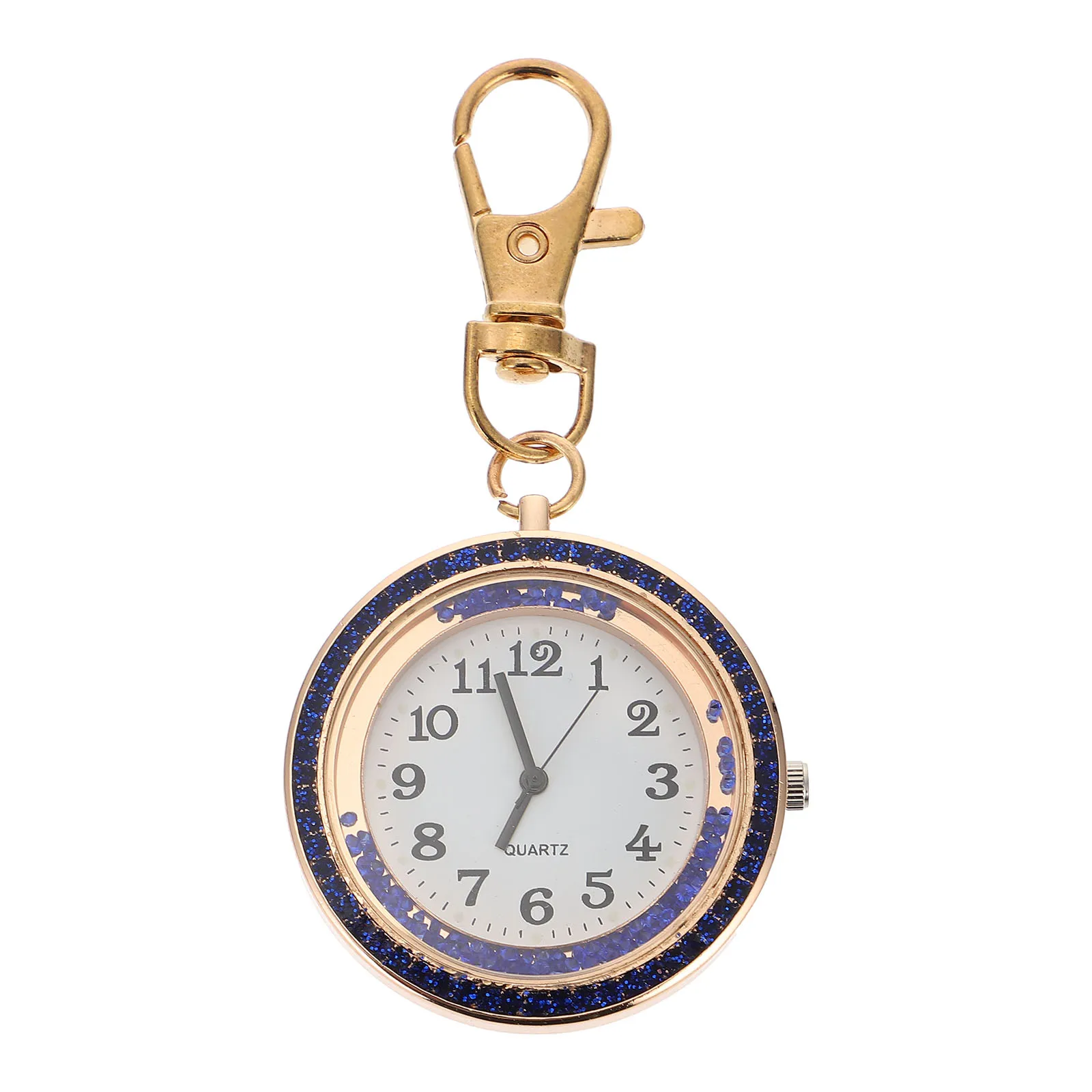 

Rhinestone Hanging Pocket Watch Quartz Doctor Student Keychain Gift Nurse Day Birthday Week Stylish Long Service Life Stable