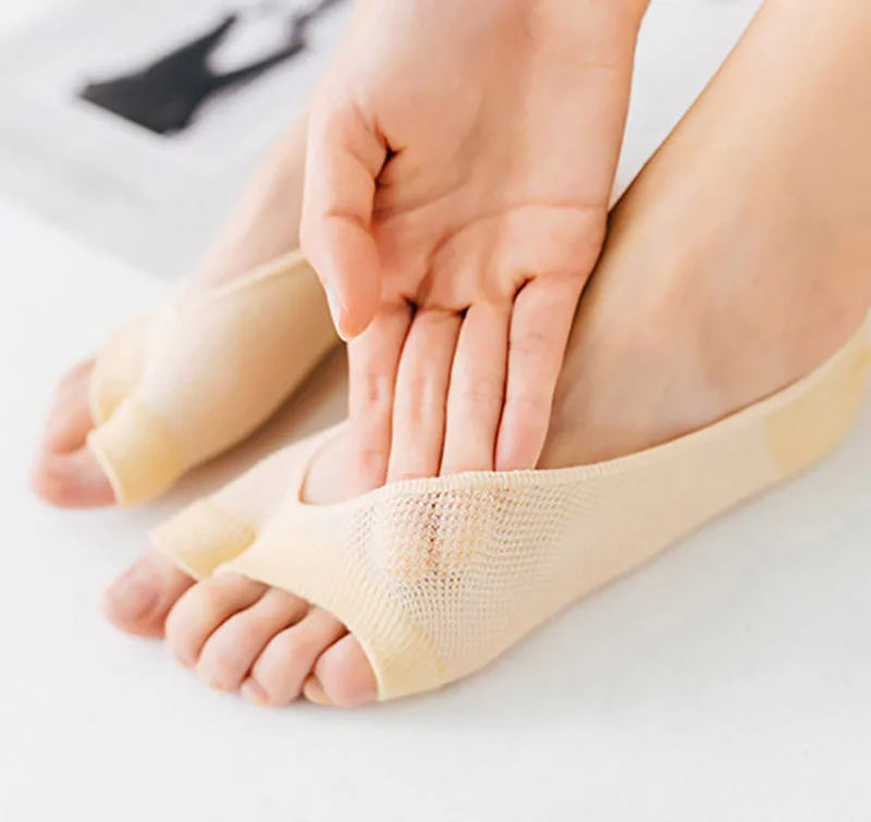 2025 New Summer Fish Mouth Socks For Women Open Toe Summer Thin Non-slip Socks Breathable Mesh Two-finger Invisible Boat Socks