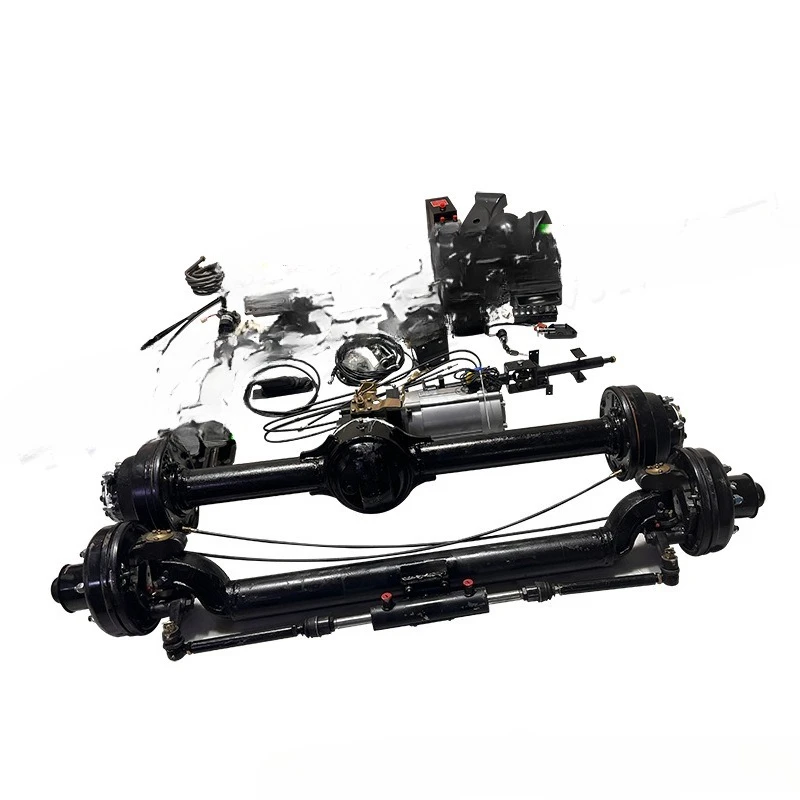 Heavy-duty 3-5 ton electric vehicle load front axle rear axle assembly, five-hole and six-hole fully suspended electric vehicle