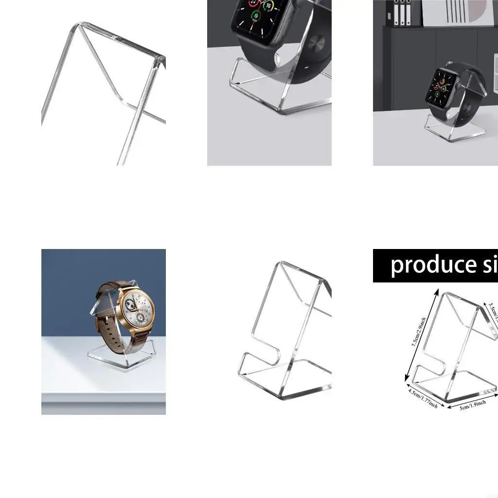 

Premium Clear Watch Holder with Tilted Display for Jewelry Photography Acrylic Watch Display Stand