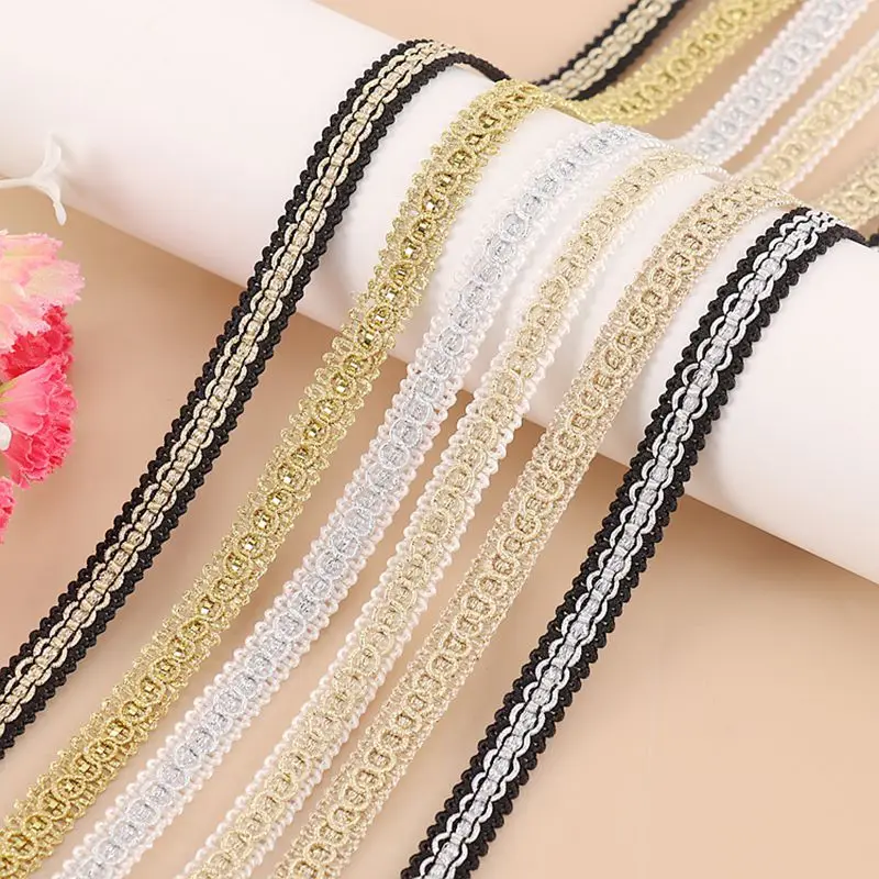 5Meters/196.85In New Lace Trim Garment Accessories DIY Pajamas Curtain Lace Clothing Accessories 9mm Small Figure-8 Lace Trim