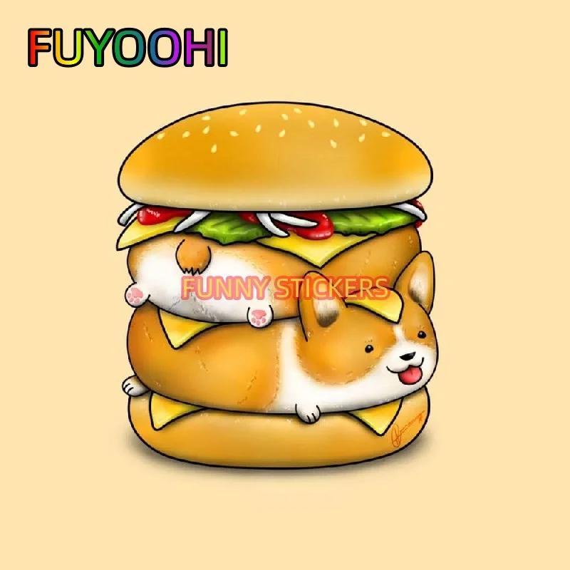 

FUYOOHI Cute Corgi Pounder Sticker Vinyl Car Waterproof Sticker Decal