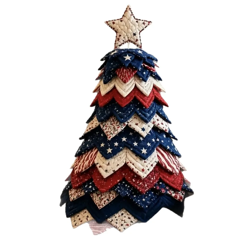 Floral Fabrics Christmas Tree Patchwork Set Creative Design Hanging Kit DIY Sewing Kit Home Decoration Material Pack