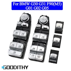 LHD RHD Electrical Power Chrome Window Lifting Switch Control Regulator Button For BMW X3 X4 X5 5 6 Series G30 G31 G01 G02