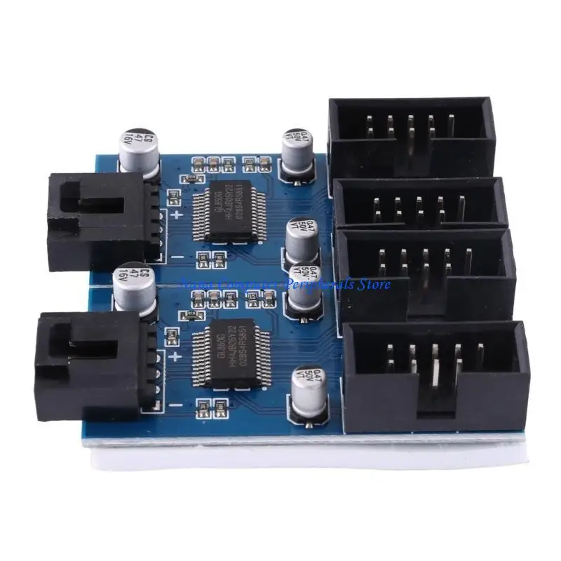 F68C 9Pin USB رأس ذكر 1 إلى 2/4 تمديد الإناث بطاقة الكابل اللوحة الأم 9-PON USB