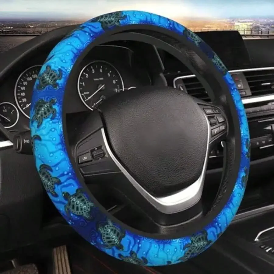 

Talavera Style Steering Wheel Cover Anti-Slip Breathable Universal 15 Inch Car Accessory
