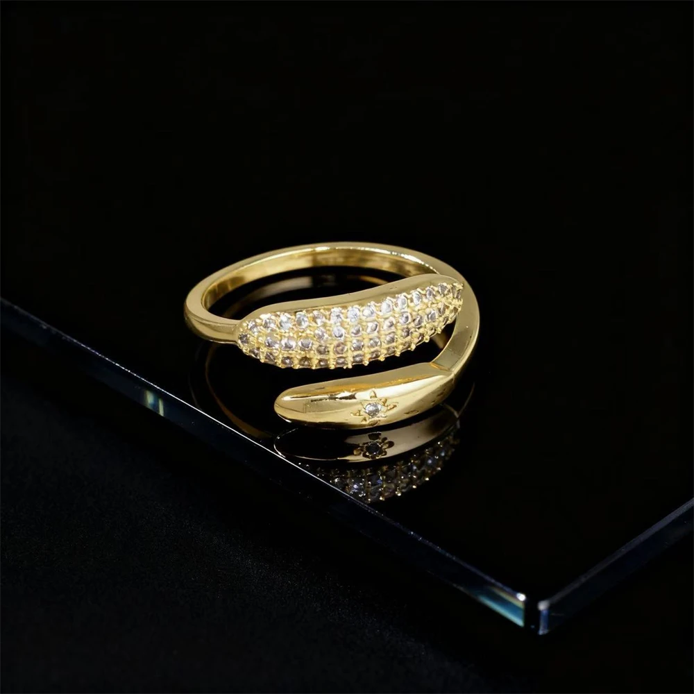 أفضل بيع الهيب هوب الزركون مطلي الحد الأدنى الأزياء المفتوحة الدائري مجوهرات للجنسين التبعي #3