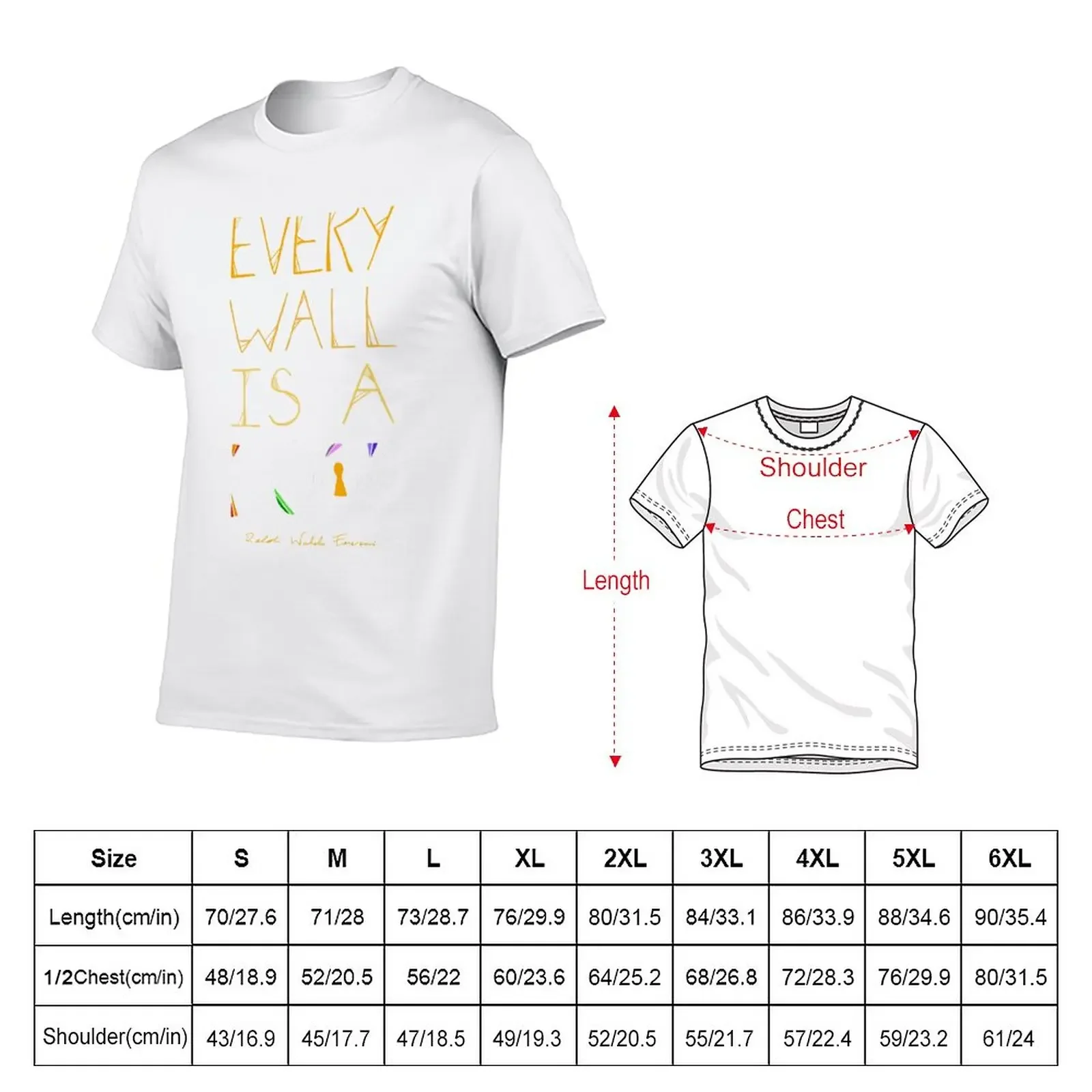 New Every Wall Is A Door T-Shirt graphic t shirt Short sleeve men workout shirt