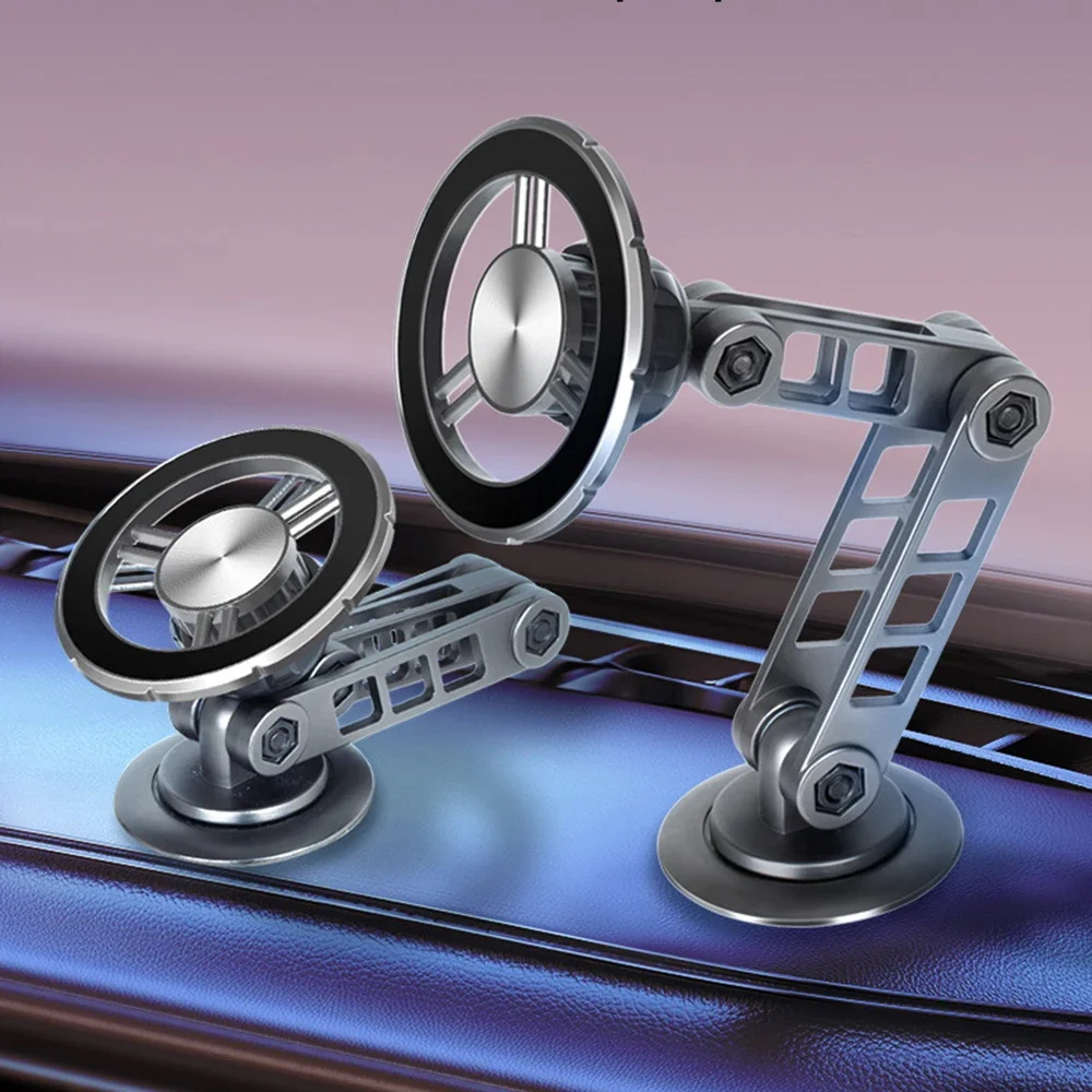 

720 Rotate Metal Magnetic Car Phone Holder Foldable Phone Stand Air Vent Magnet Mount GPS Support For All Phones