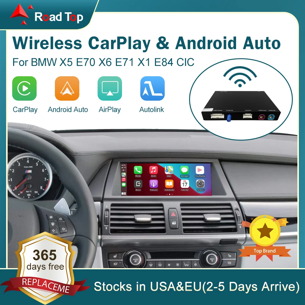 Wireless CarPlay for BMW CIC System X5 E70 X6 E71 2011-2013 X1 E84 2009-2015, with Android Mirror Link AirPlay CarPlay Function