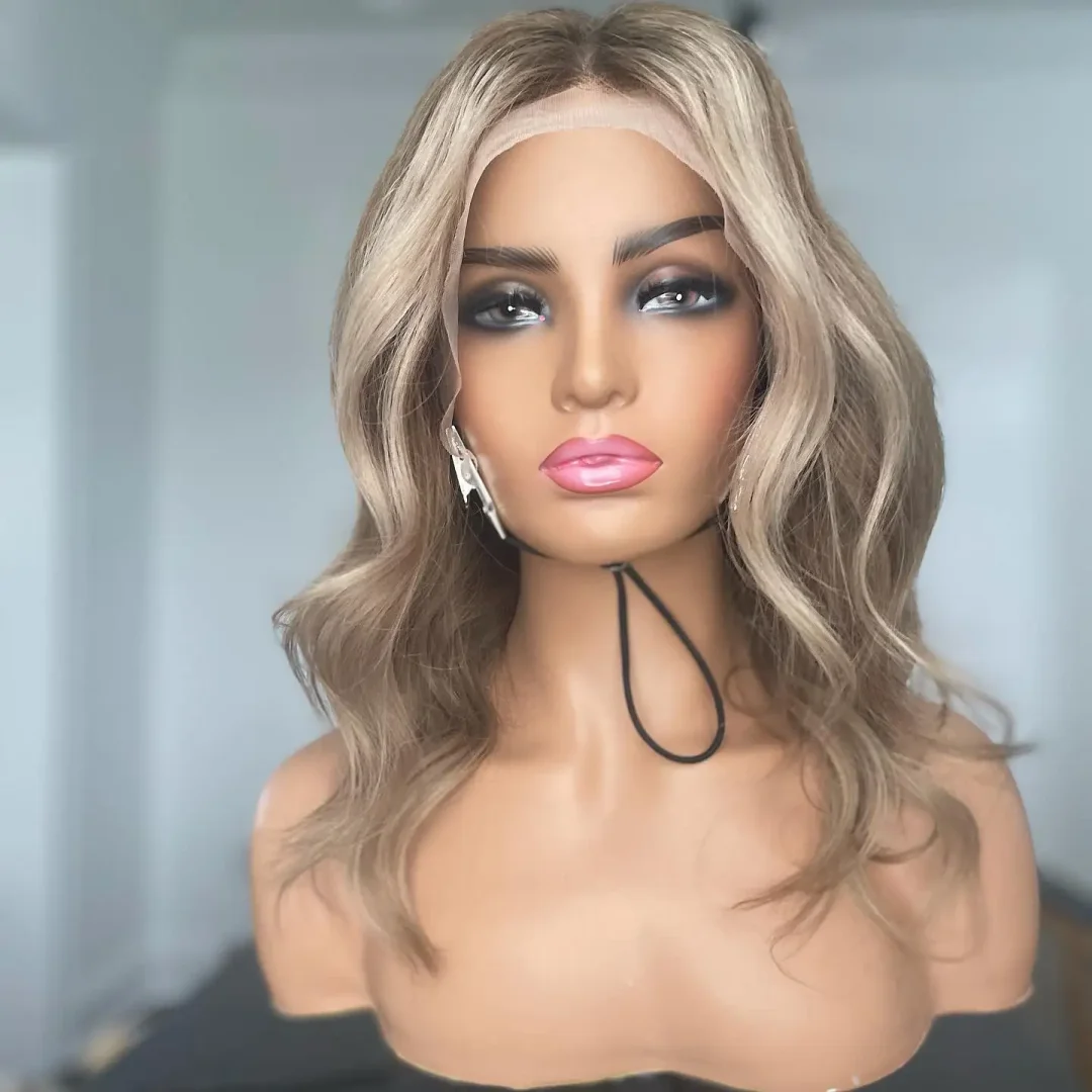 Long 180% Density Wave Hair Pre-Plucked Deep Part with Baby Hair for Women Highlight Blond 24Inch HD Lace Frontal Wig