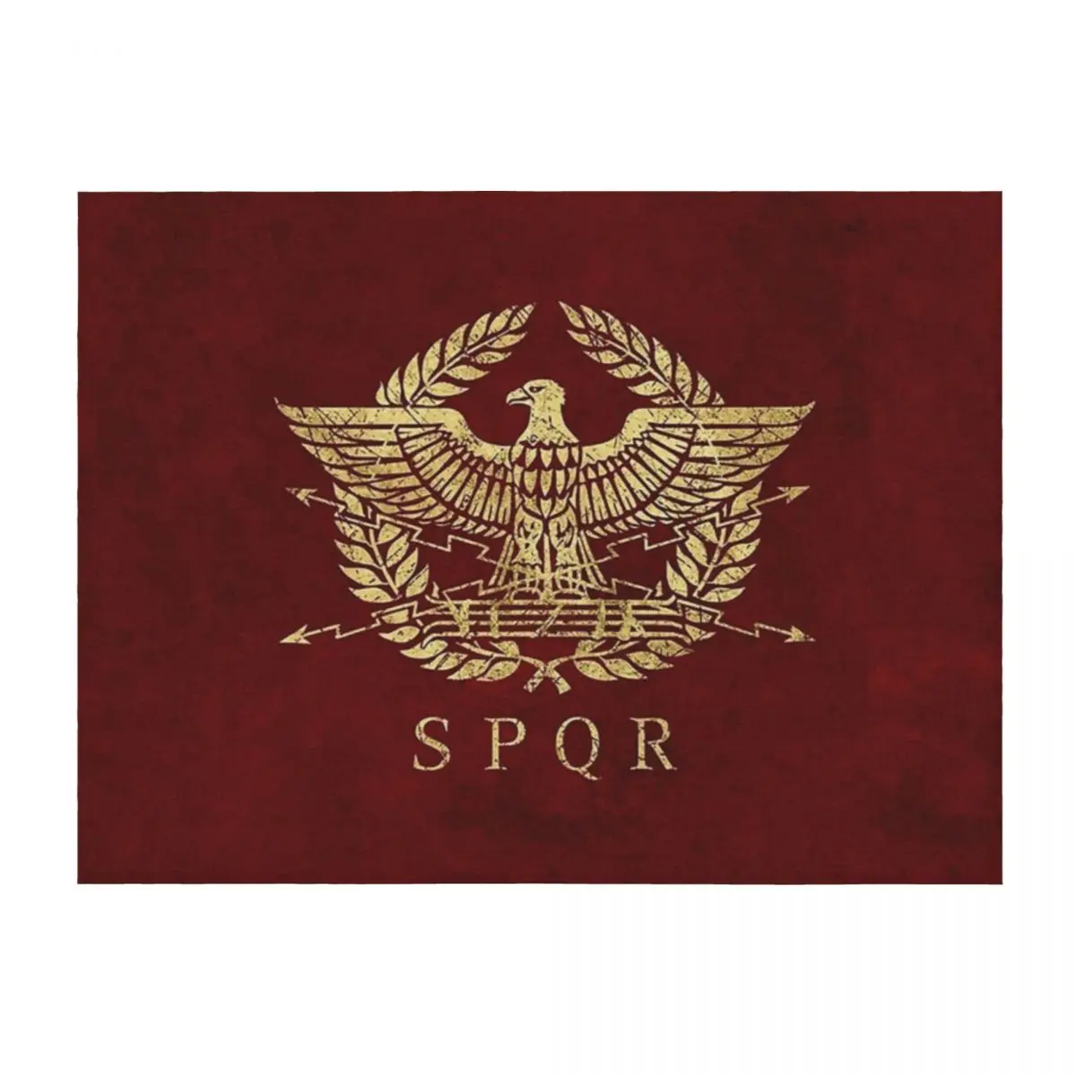 

Roman Empire Emblem - Vintage Gold Throw Blanket Custom for sofa Blankets For Baby Blankets