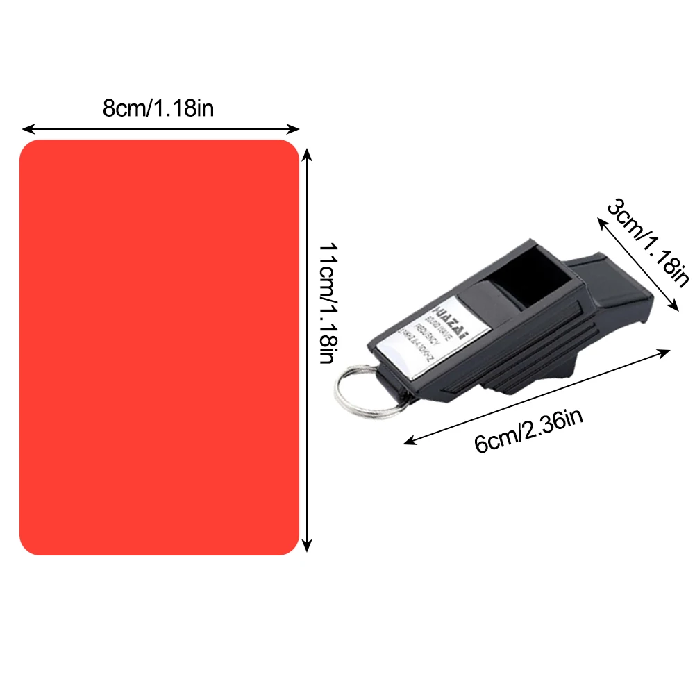 ชุดการ์ดผู้ตัดสินฟุตบอล นกหวีดฟุตบอล การ์ดสีแดงและสีเหลือง การ์ดเตือนผู้ตัดสินแบบพกพา มัลติฟังก์ชั่น ABS สำหรับกีฬาฟุตบอล