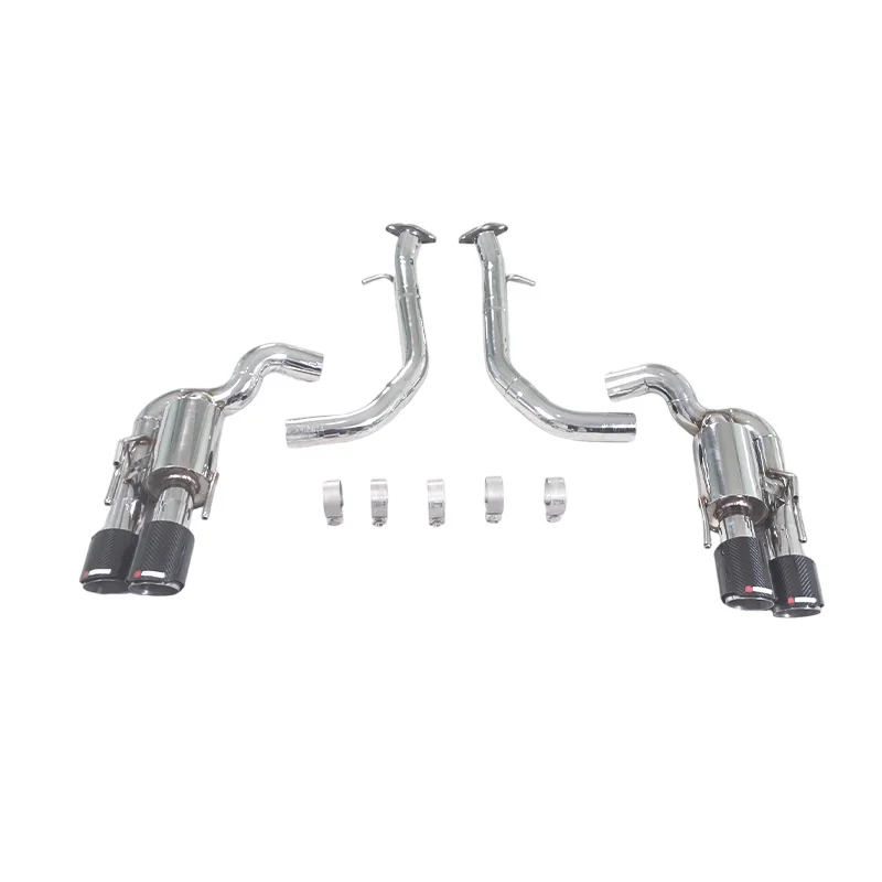 

For 2013-2024 Lexus IS350 3.5L rear exhaust system, SUS304 with valve muffler. Four carbon fiber tips