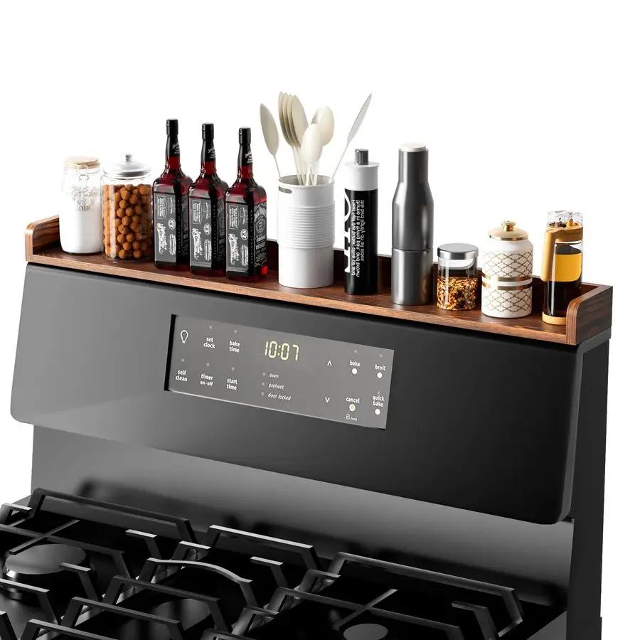 

Верхняя полка для плиты Memories, 30 магнитных полков для кухонной плиты, полки для печи из сосновой древесины, настенные полки для домашнего хранения или