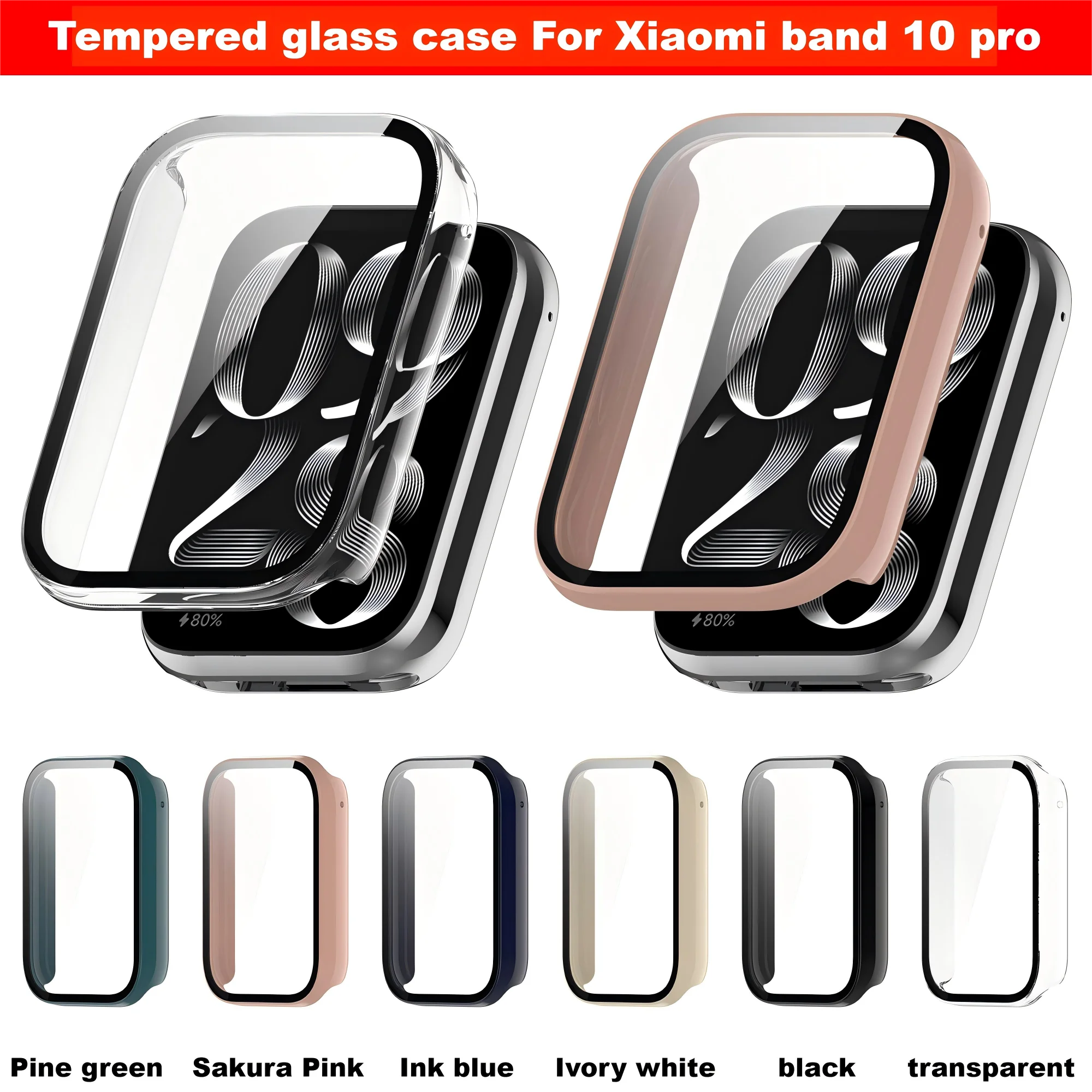 Tempered Glass Case for Xiaomi Band 10 Pro Standard Version Smart Watch Case for Xiaomi Band 10 Pro Ceramic Version Cover Case