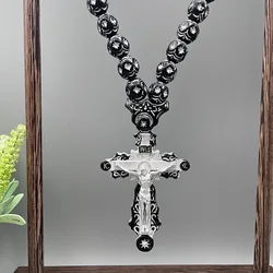 GS138-7 Necklace Cross Holy Christ Jesus Resin Paintings Exquisite Beads Redemption Religious Decoration  3D Stereo Car Pendants