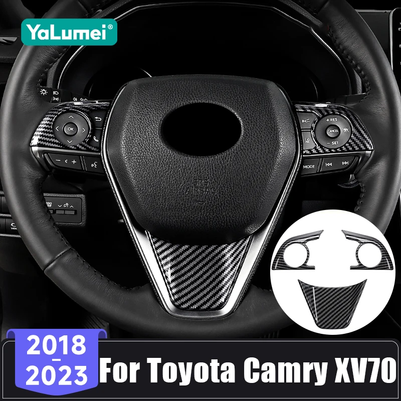 Für Toyota Camry XV70 70 2018 2019 2020 2021 2022 2023 ABS Auto Lenkrad Taste Panel Trim Abdeckung Dekorative Aufkleber
