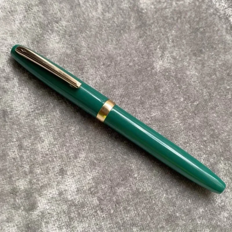 New Gold Star Green Iridium Fountain Pen Silver F 0.5mm Nib Ink Pen Physician Teacher Lightweight Writing Report Calligraphy Pen