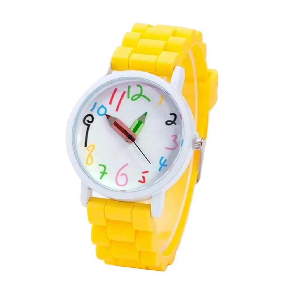 Dropshipping!! Cartoon Children Kids Watch Round Dial Silicone Strap Analog Quartz Wrist Watch Gift